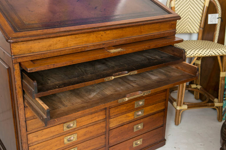 Campaign Fine Antique British Lift-Top Architect's Desk