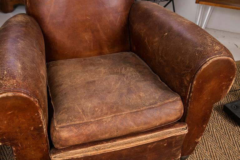 French Art Deco Leather Club Chair 5