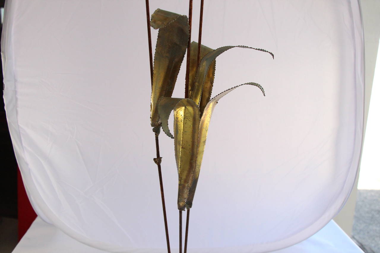 metal cattail sculpture