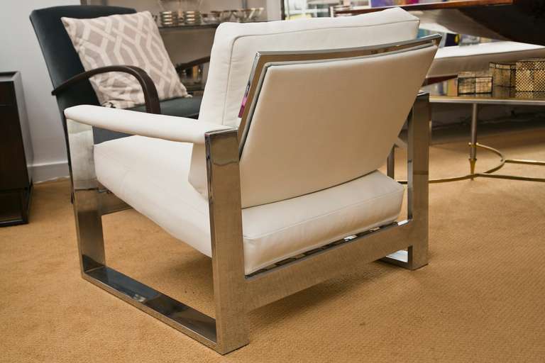 Milo Baughman Steel Armchair In Excellent Condition In Wilton, CT