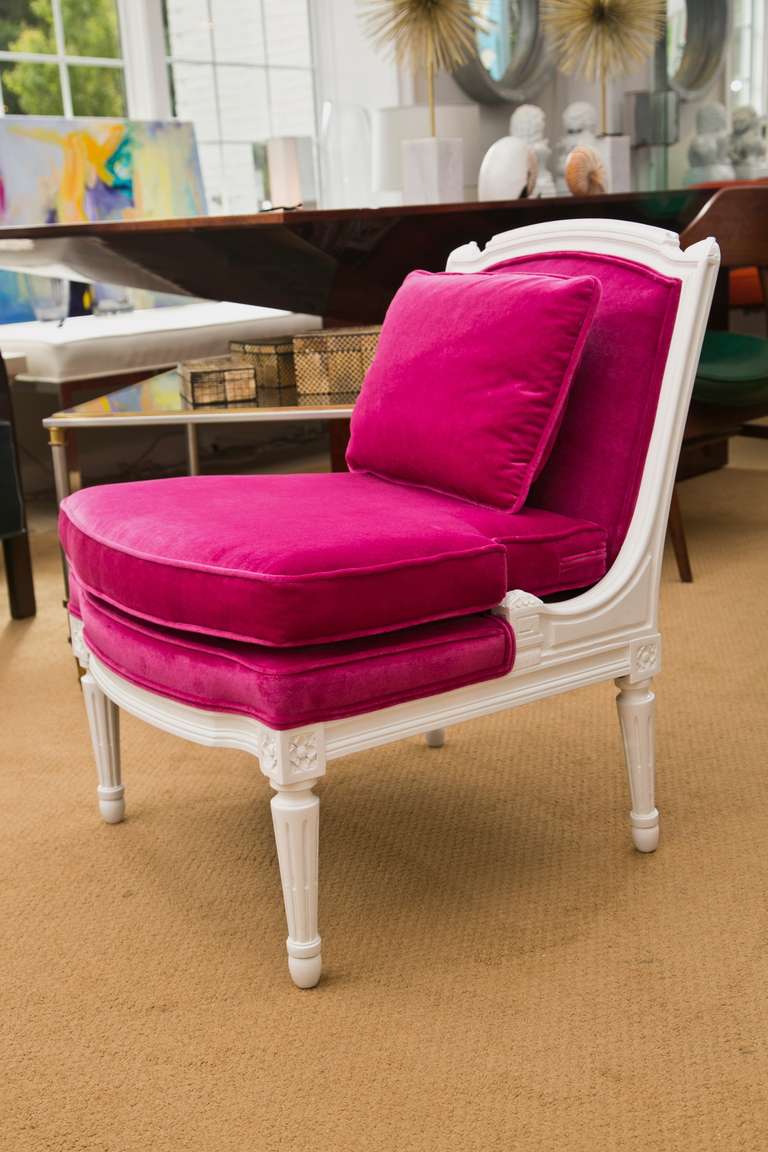 Plum Velvet Salon Chair at 1stdibs