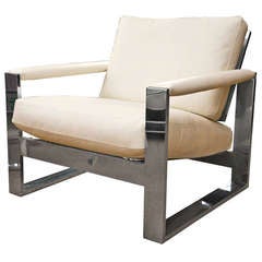 Milo Baughman Steel Armchair