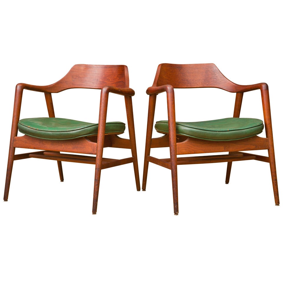 Teak Gunlocke Mid-Century Chairs Pair