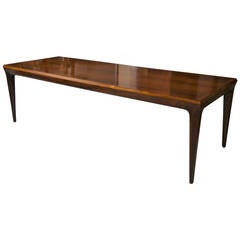 Mid-Century Italian Rosewood Coffee Table with Pullout Tray