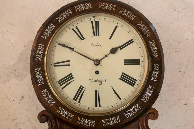 Antique Stokes Inlaid Rosewood Wall Clock at 1stdibs