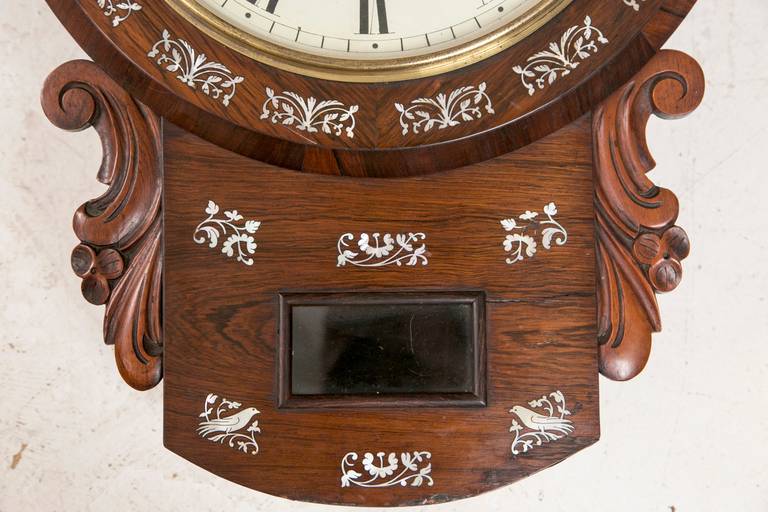 Antique Stokes Inlaid Rosewood Wall Clock at 1stdibs