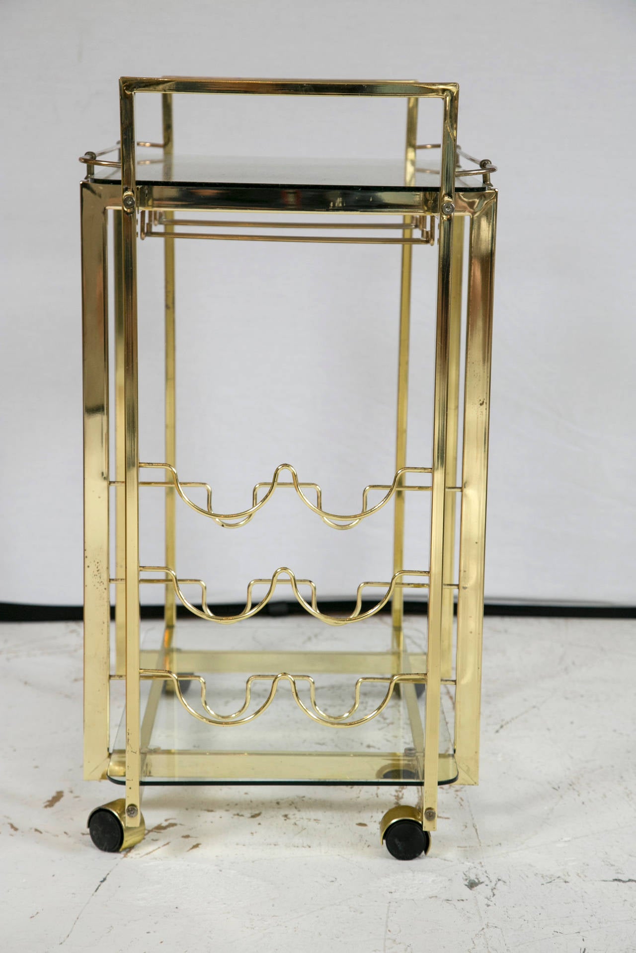 Brass Two-Tier Deco Barcart 1