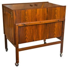 Mid-Century Rosewood Bar Cart/Cabinet, Denmark