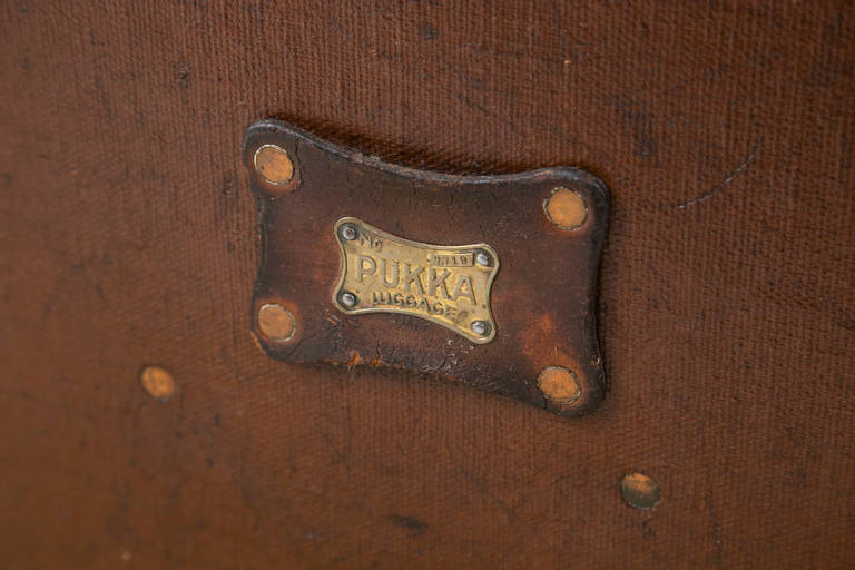 Antique Pukka Leather Steamer Trunk 1