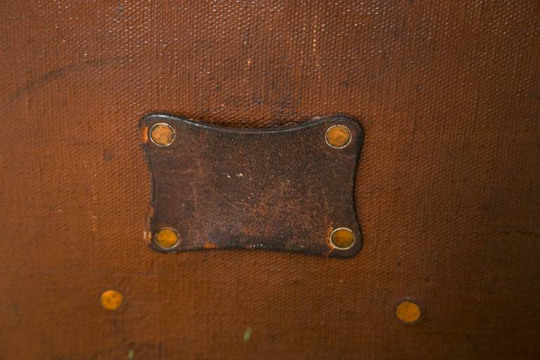 Brass Antique Pukka Leather Steamer Trunk