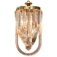 Early 1970
s Lucite Band Chandelier.