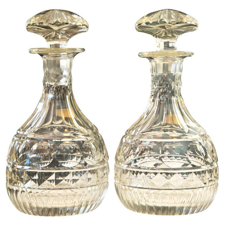 Antique Style Cut Crystal Decanters at 1stDibs