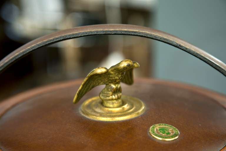 Late 20th Century Bosca Top Grain Leather Ice Bucket