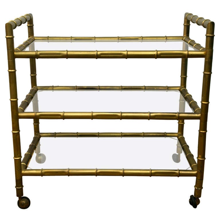 1950's FauxBamboo Bar Cart at 1stdibs