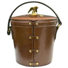 Bosca Top Grain Leather Ice Bucket
