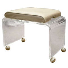 Mid-Century Lucite Castored Bench