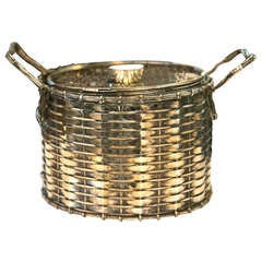 Vintage Basket Weave Ice Bucket