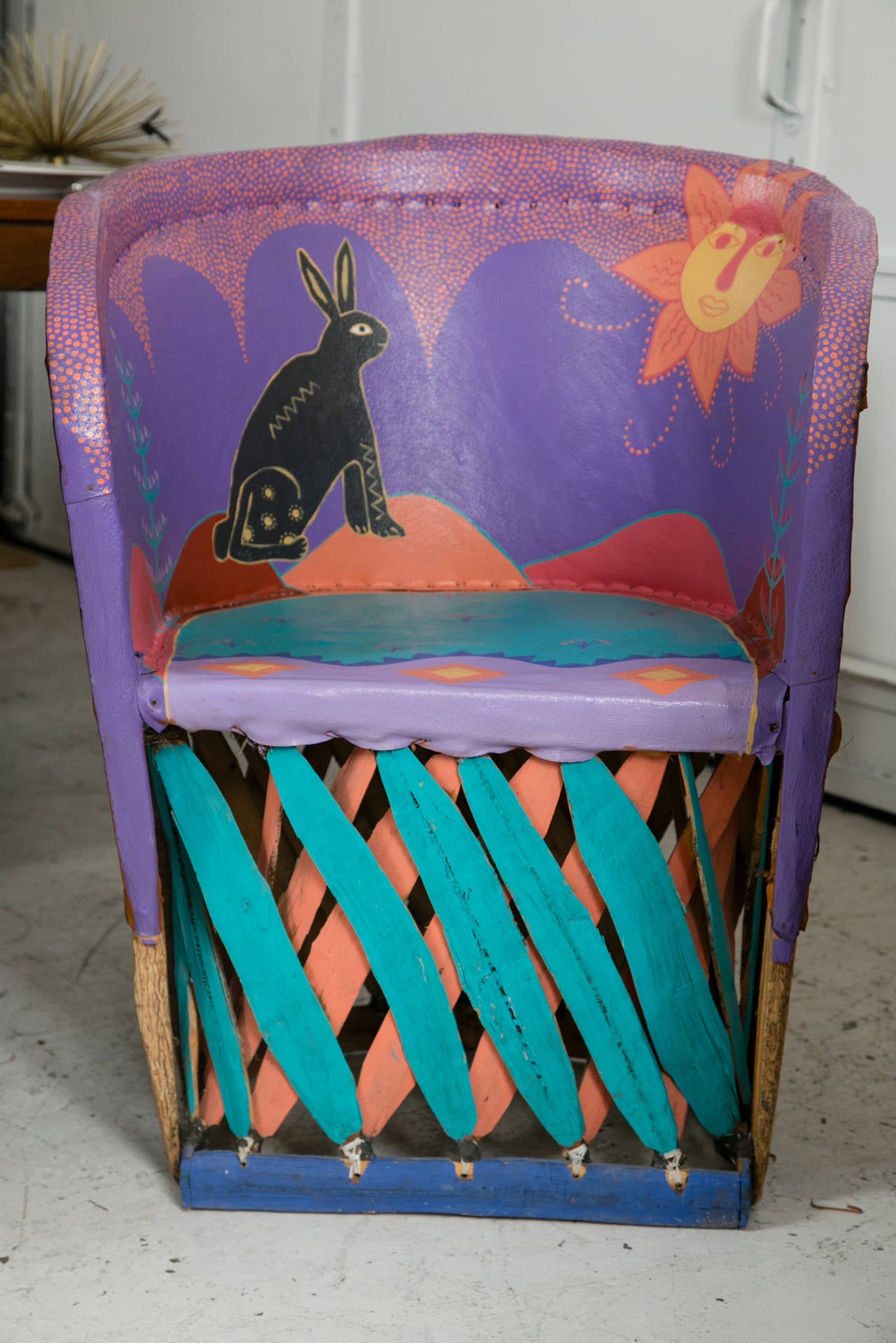 Fantastic Set of Painted Chairs from Santa Fe, New Mexico at 1stDibs