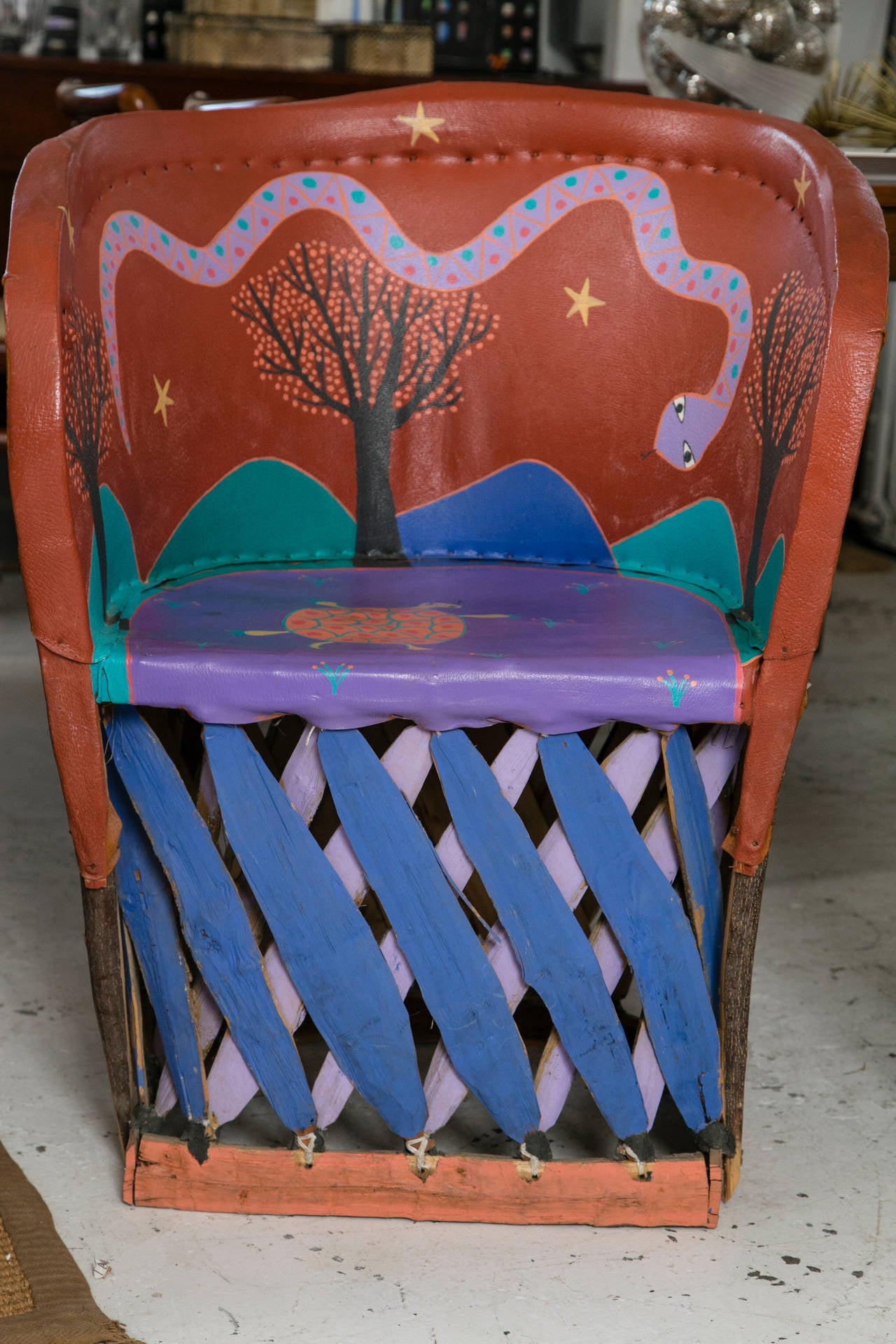 Fantastic Set of Painted Chairs from Santa Fe, New Mexico at 1stDibs
