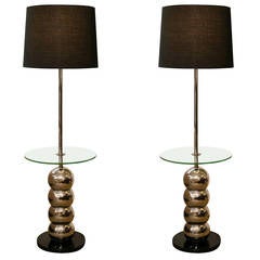 Pair of Mid-Century George Kovacs "Caterpillar" Lamp Tables