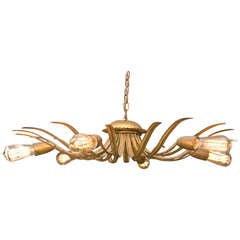 Hollywood Regency Gilt Sunburst CHandelier
