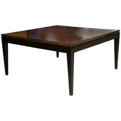1960s Rosewood Cocktail or Coffee Table with Ebonized Base