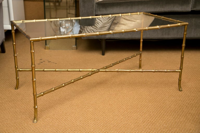 Mid-Century Modern Bagues Style Faux-Bamboo Table