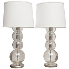 Pair of Glass Bubble Lamps