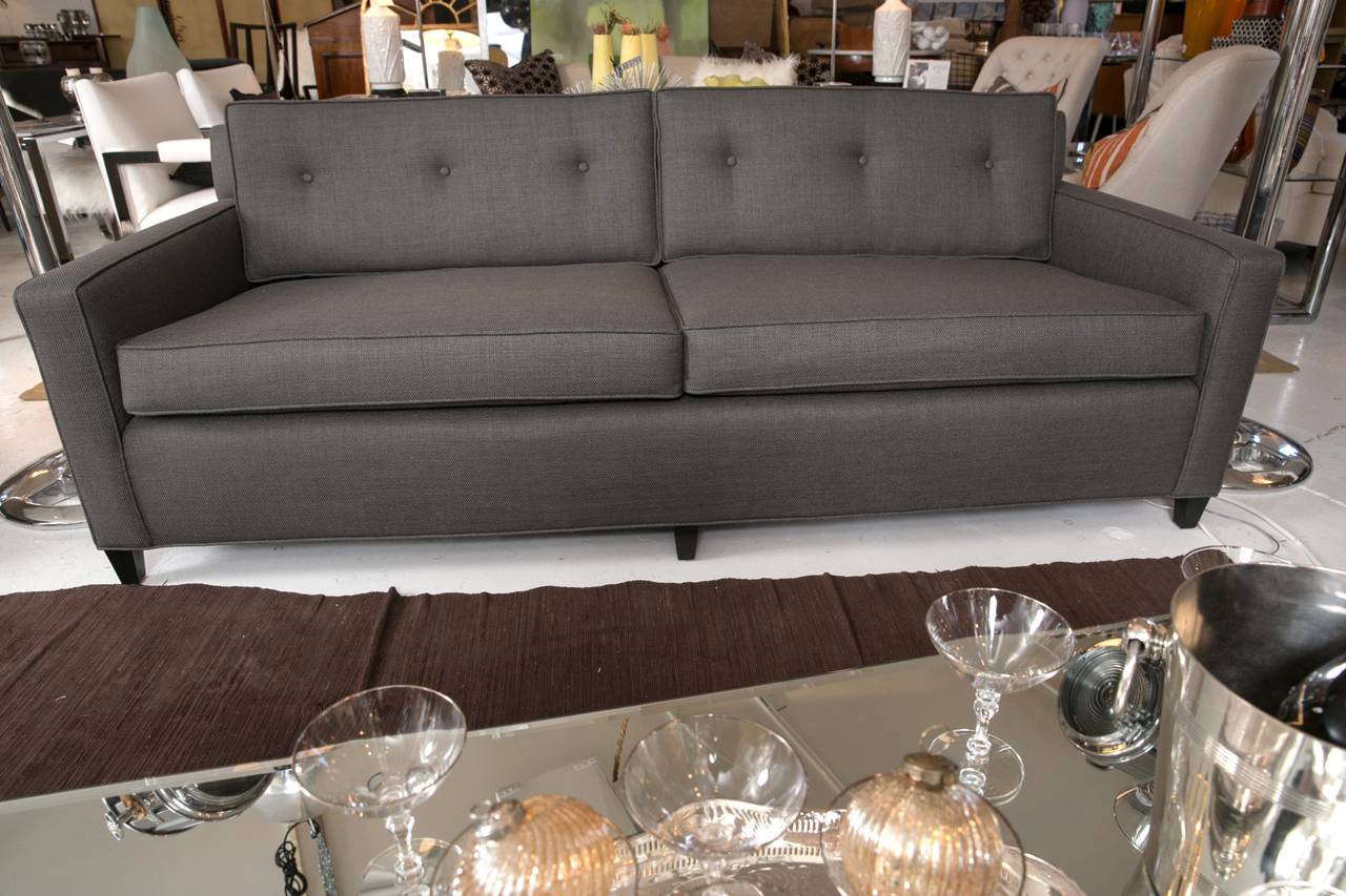 Mid-Century Modern Mid-Century Custom Charcoal Sofa, 1960s