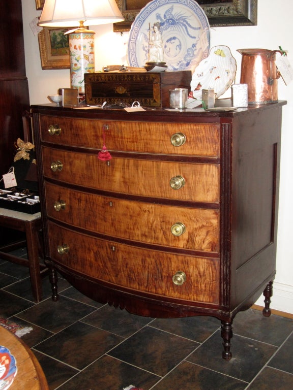 American Mahogany and Burl Maple Chest