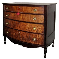 Antique American Mahogany and Burl Maple Chest