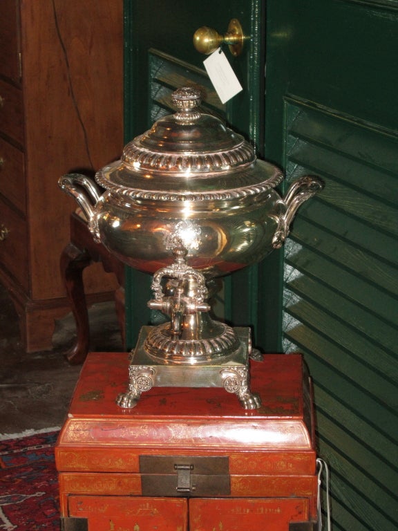 Old English Sheffield Silver Water Urn