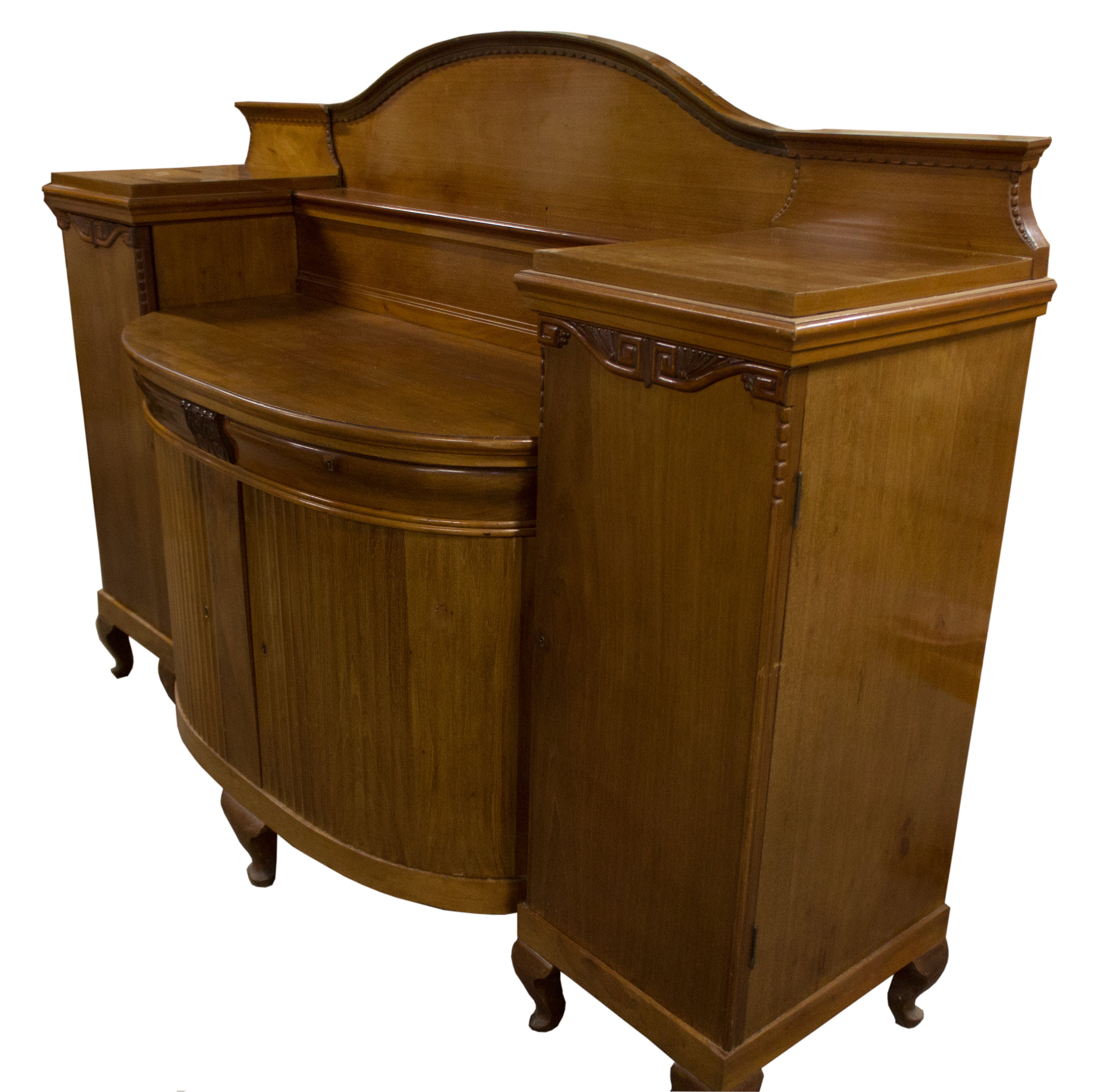 Blonde Mahogany Neoclassical Centerpiece Server For Sale