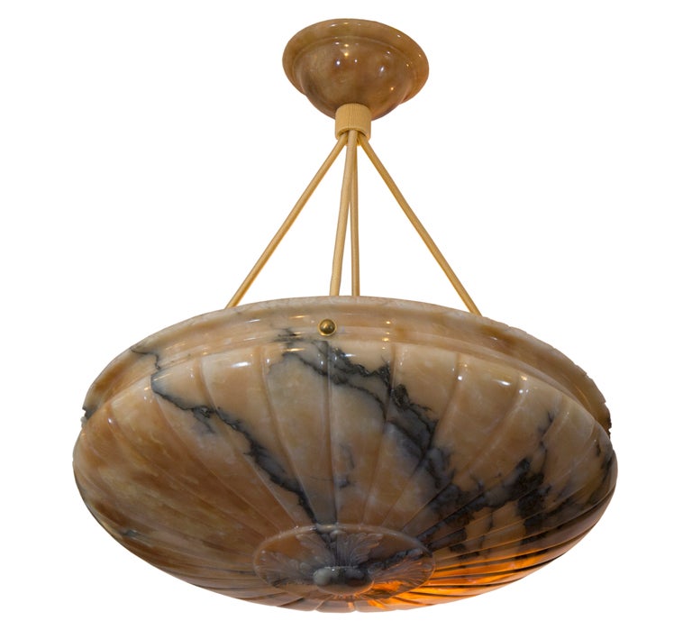 A Neoclassic Alabaster Light Fixture