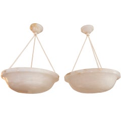 A Pair of Alabaster Light Fixtures