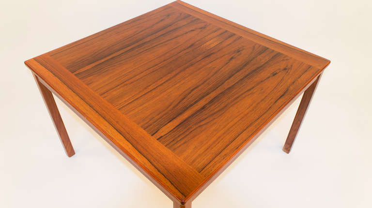 Veneer Teak and Jacaranda Scandinavian Modern Side Table For Sale