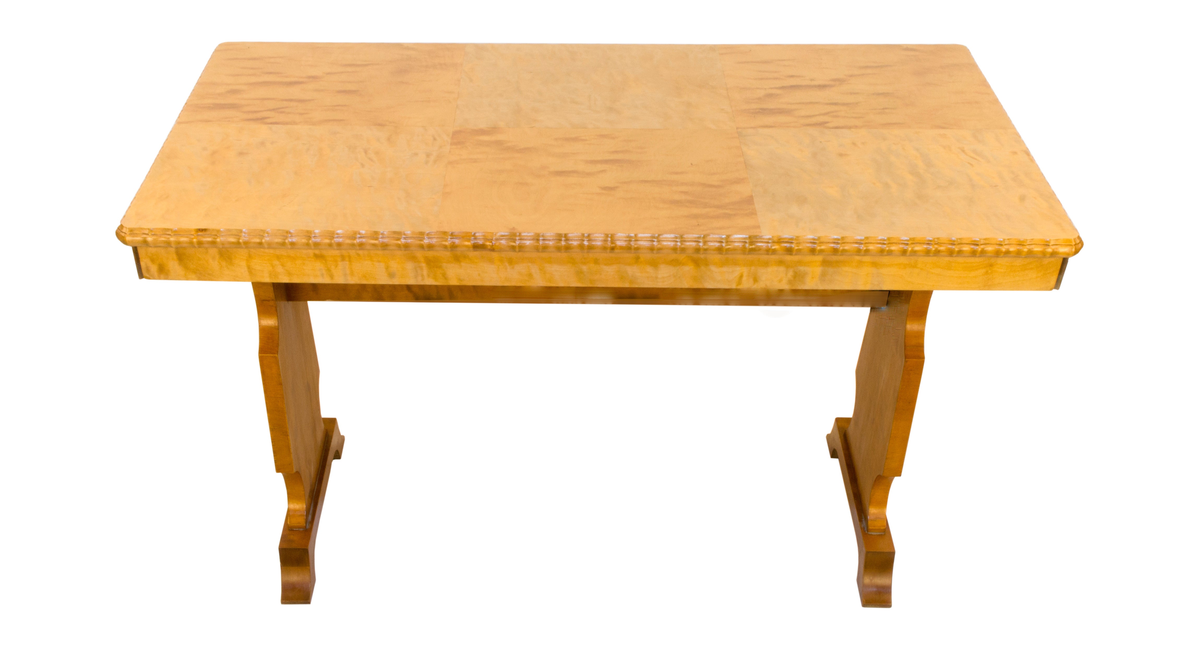 Birch Art Deco Table with Parquetry Veneered Top