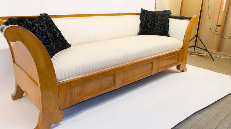 Ebonized Birch Biedermeier Sofa