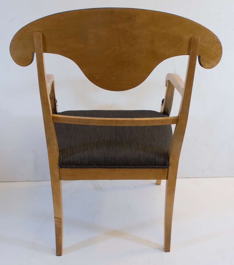 Birch Hand-Carved and Ebonized Biedermeier Dining Chairs In Good Condition For Sale In New York, NY