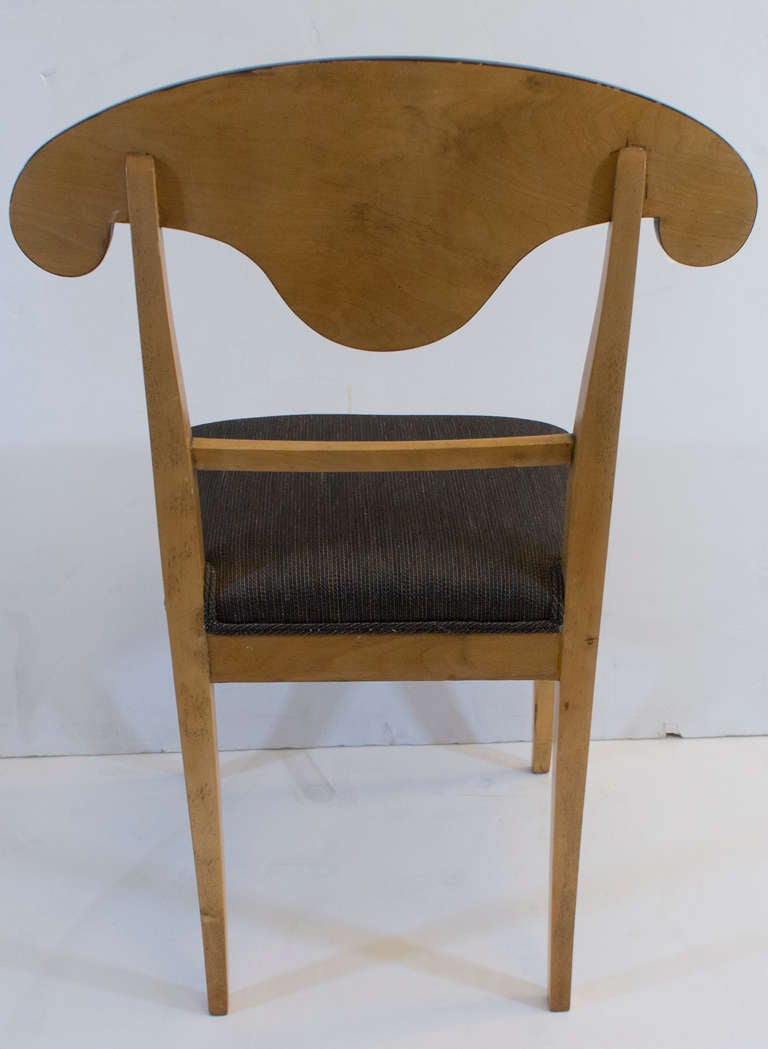 Birch Hand-Carved and Ebonized Biedermeier Dining Chairs For Sale 2