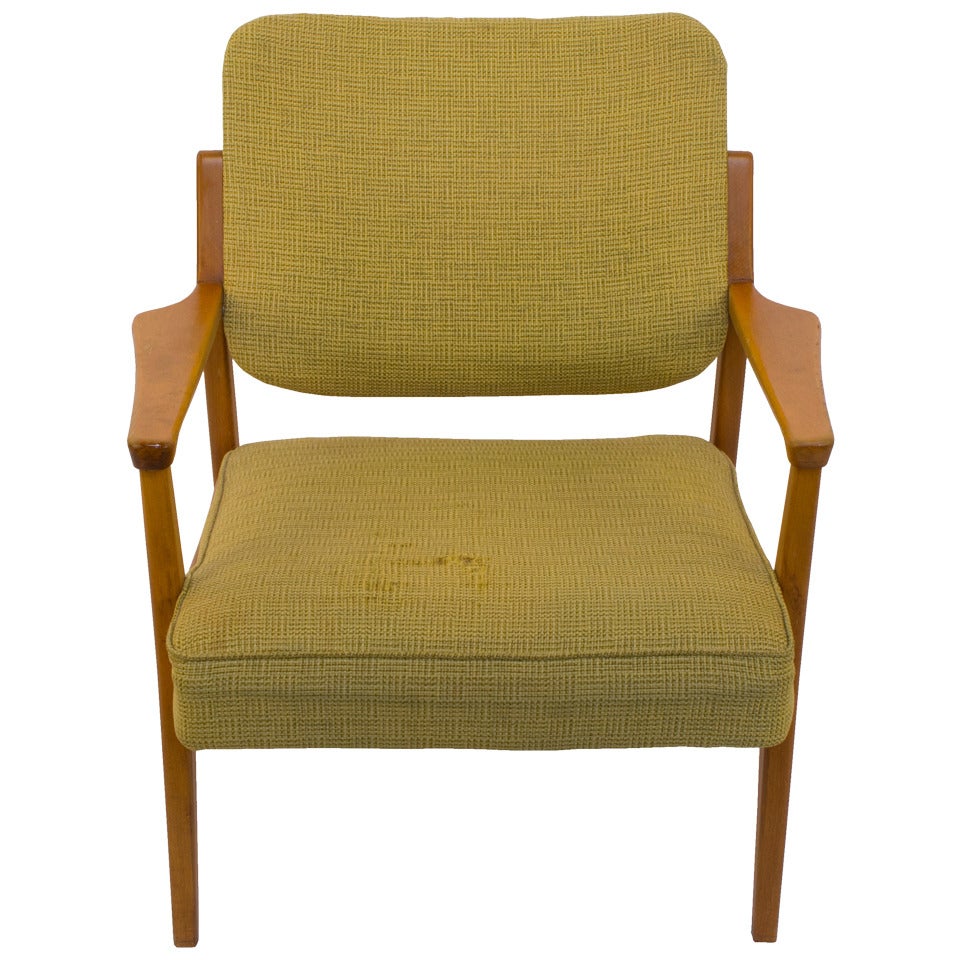 Fauteuil moderne du milieu du siècle dernier en tissu d'ameublement vintage en vente