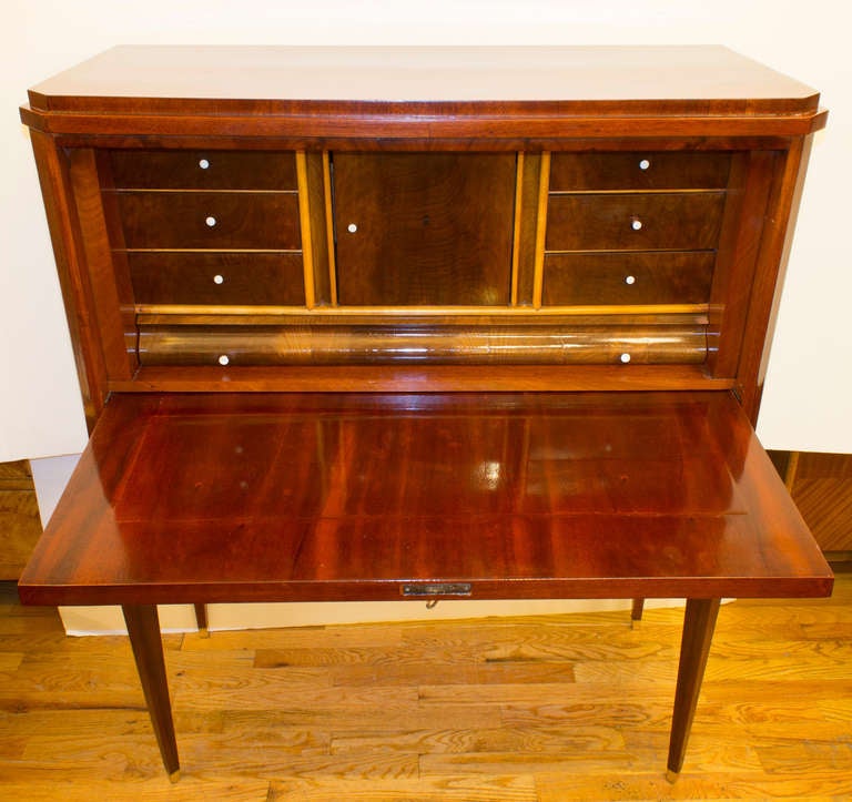 19th Century Flame Mahogany Empire Secretary