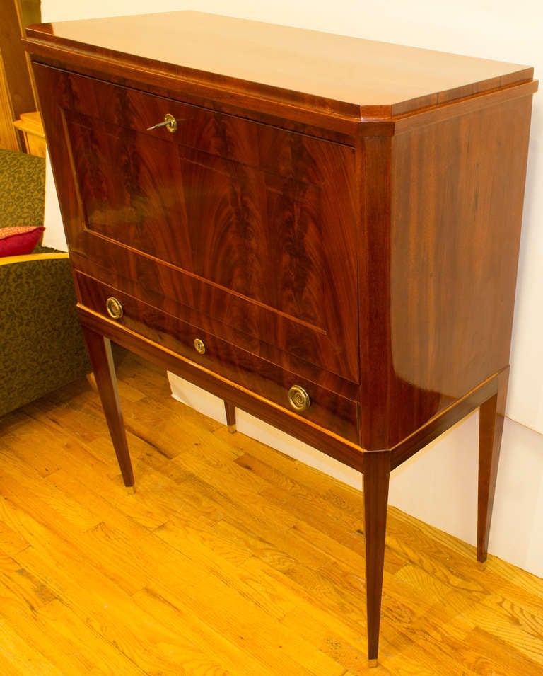 Swedish Flame Mahogany Empire Secretary