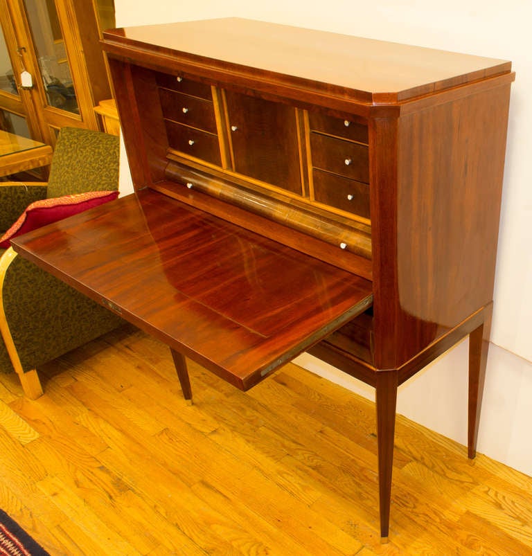 Veneer Flame Mahogany Empire Secretary