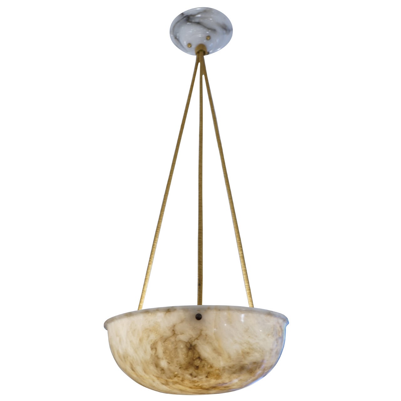 Jugendstil Ivory and Charcoal Alabaster Light Fixture, circa 1909