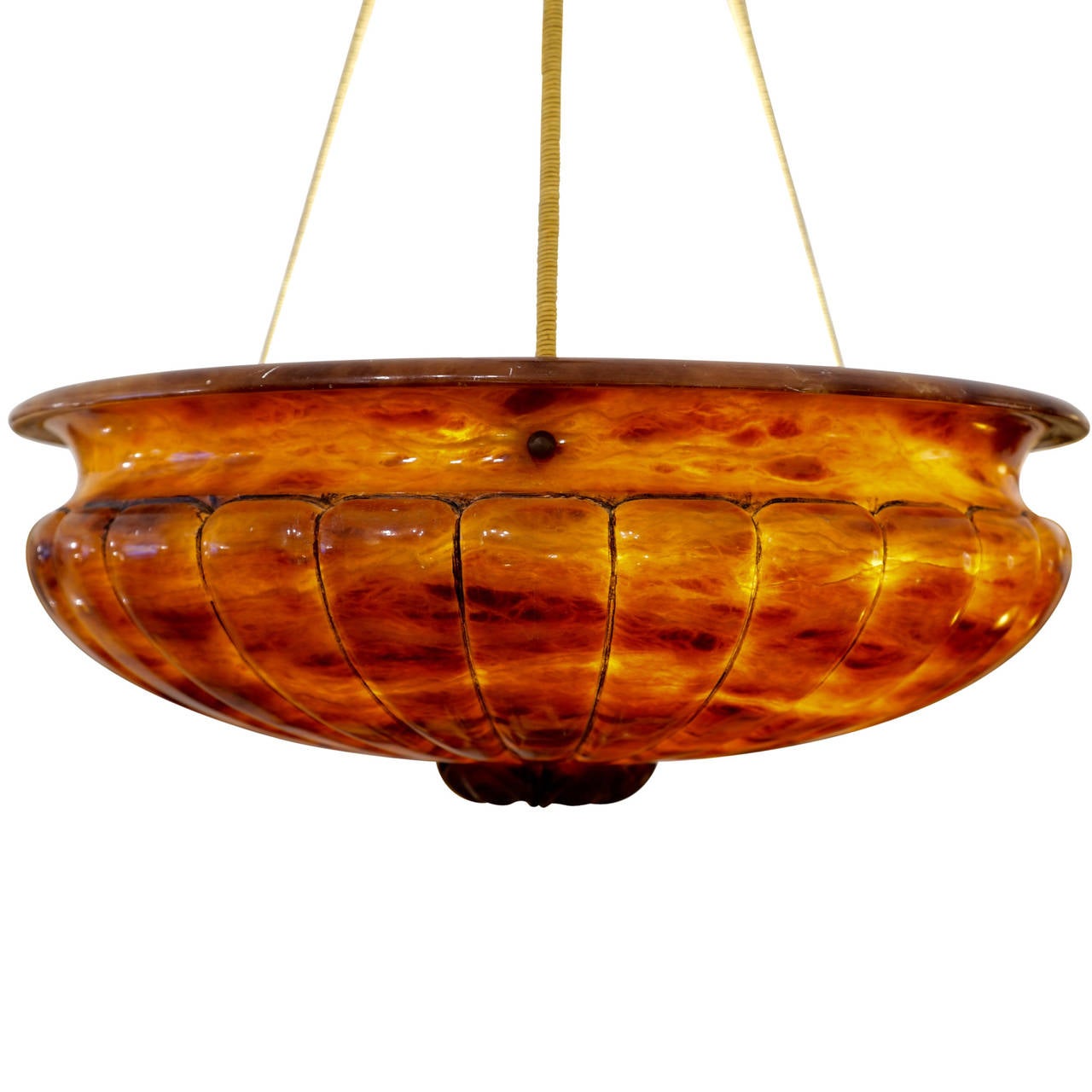 Neoclassical Amber Alabaster Light Fixture