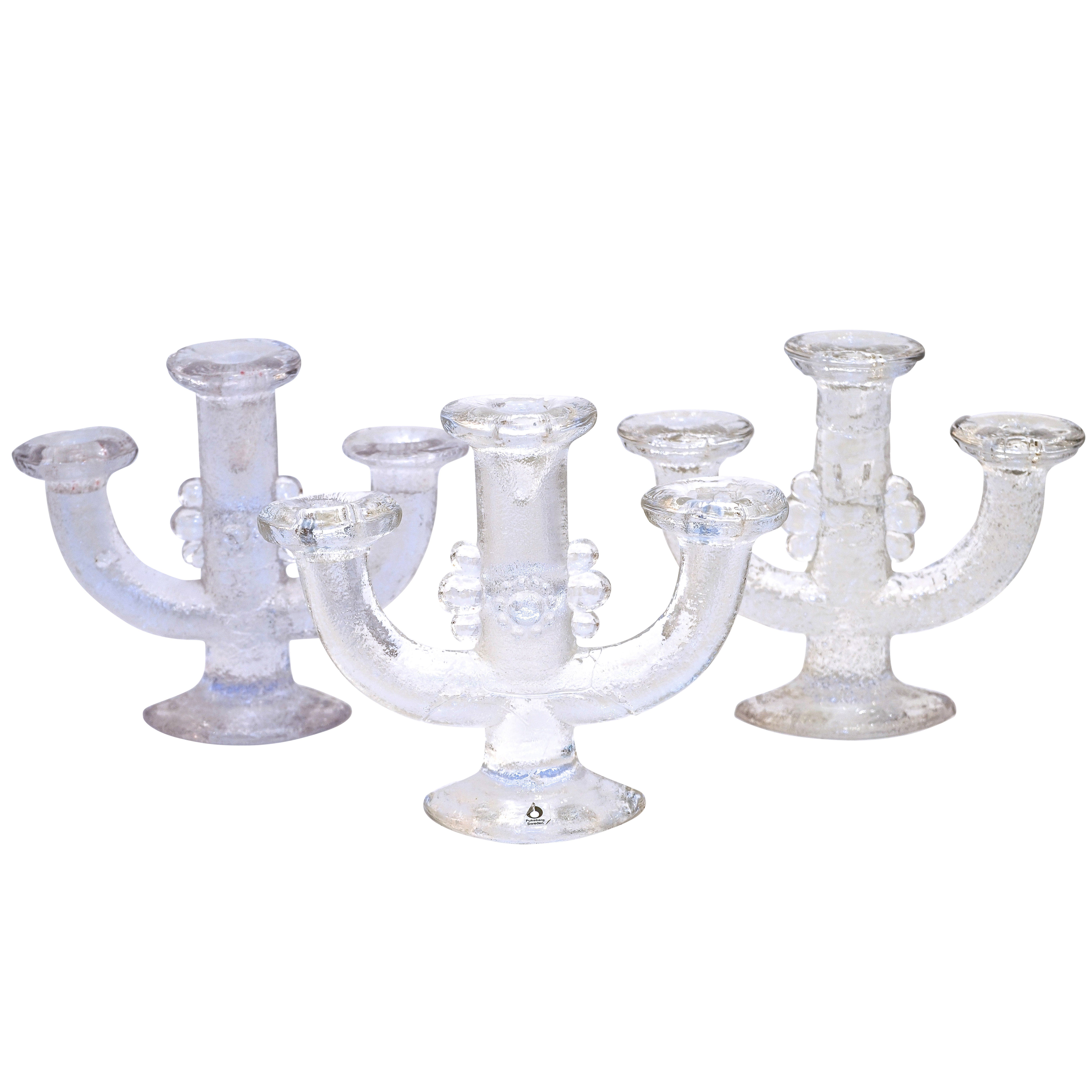 Set of Three Scandinavian Modern Candlesticks