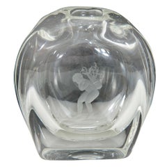 Vintage Petite Cupid Crystal Vase