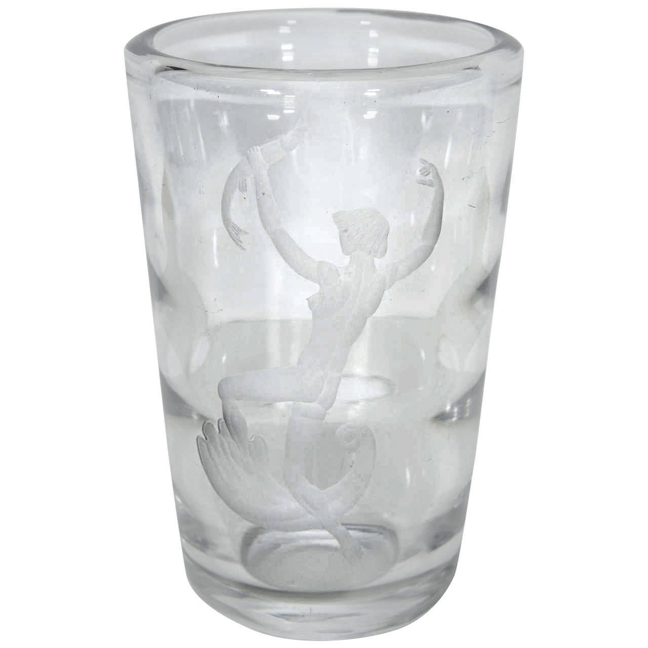 Nautical Amphitrite Orrefors Crystal Vase