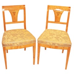 Antique Pair of Biedermeier Side Chairs